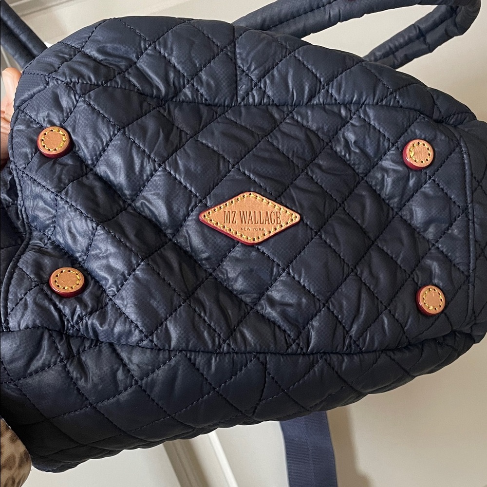 MZ Wallace Dark Blue Quilted Dawn Metro Quatro Tote - Picture 3 of 7